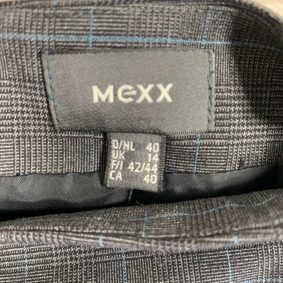 nwt  pencil Skirt Multi-Gray, teal navy plaid pattern women size 10 MEXX - Picture 2 of 11